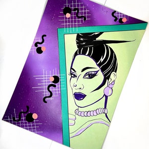 Jaida Essence Hall ‘90s’ Original Artwork, Drag Race Original Artwork, Drag Queen Art Print