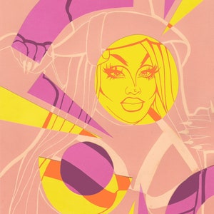 Mistress Isabelle Brooks ‘Puffa’ - Drag Race Art Print Postcard