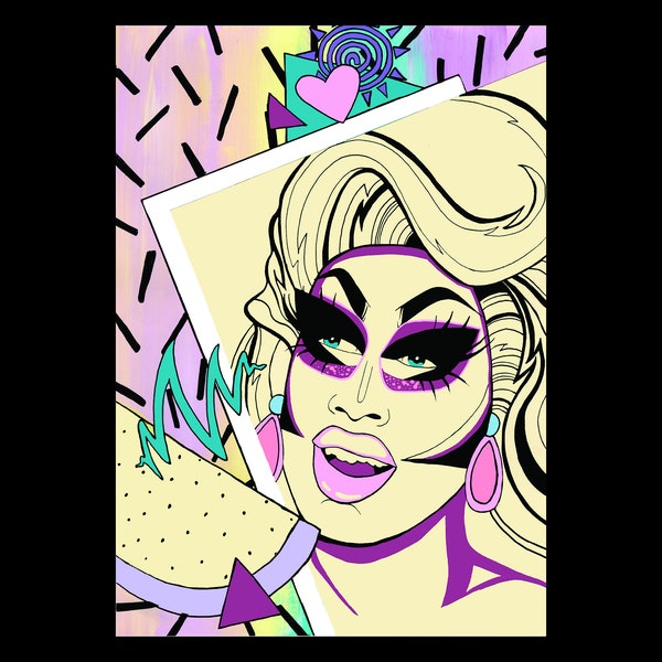 Trixie Mattel '90s Dream' - Drag Queen Queer Art Print Postcard