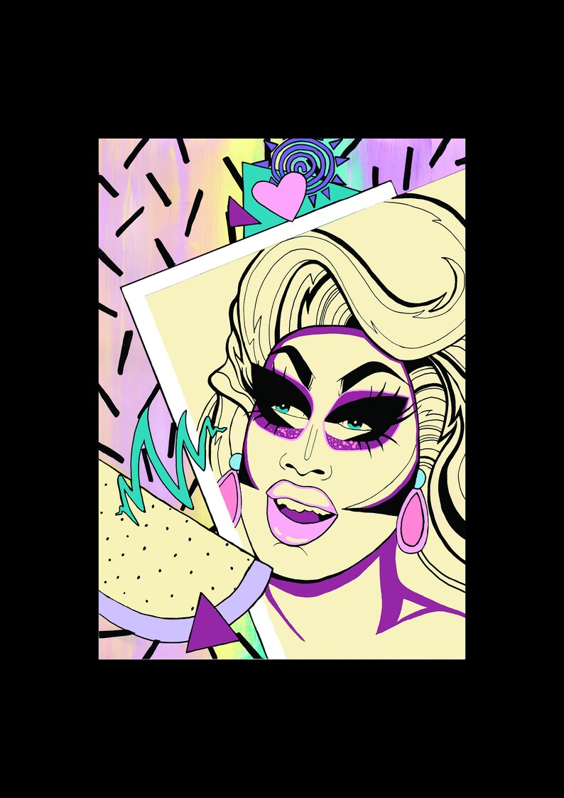 Trixie Mattel '90s Dream' - Drag Queen Queer Art Print Postcard imagen 1