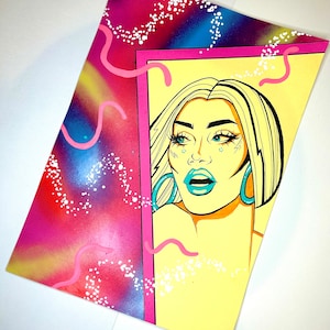 Kylie Sonique Love ‘90s’ Original Artwork, Drag Race Original Artwork, Drag Queen Art Print