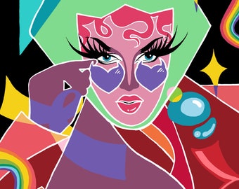 Lámina artística de Choriza May «Fiesta en el infierno» – Postal de Drag Race