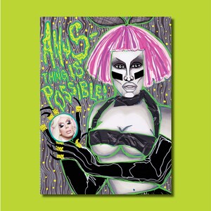 Alaska 'Fashion Tape' - Rupauls Drag Race All Stars 2 Art Print Ansichtkaart