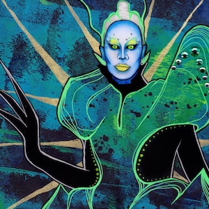 Raja ‘Alien Finale’ - Drag Race All Stars, Mixed Media Art Print Postcard