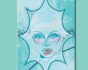 Bimini Bon Boulash ‘Seaside’ - Drag Race Mixed Media LGBT Queer Art Print Postcard