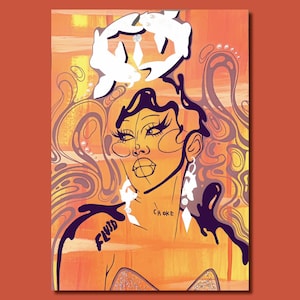 Charity Kase ‘Koi’ - Drag Race UK Mixed Media Queer LGBT Art Print Postcard