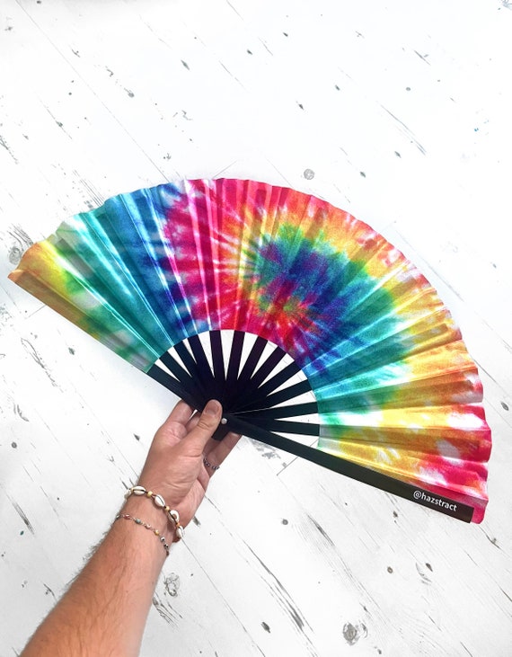 Rainbow hand fan discount