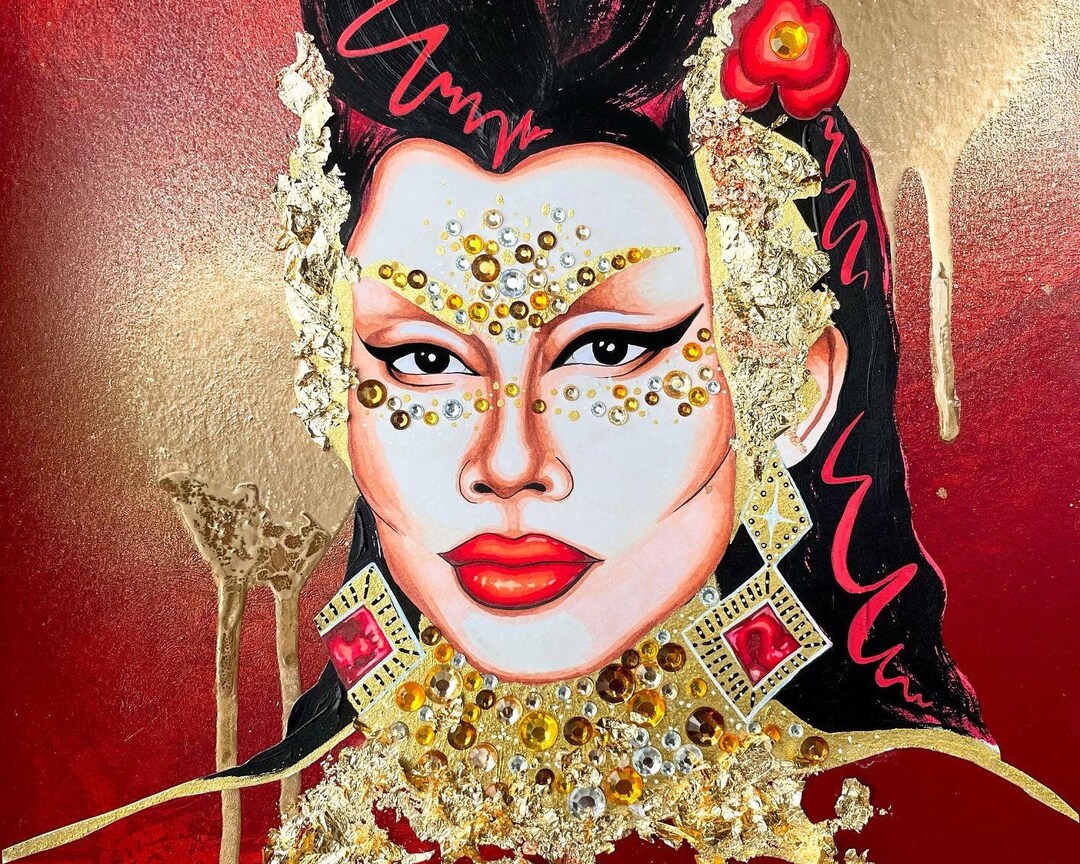 Le Fil gold Print Drag Queen Art Print, Drag Race Art Print Postcard - Etsy