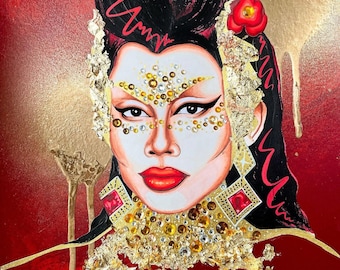 Impresión artística de Le Fil 'Gold' Drag Queen – Postal de RuPaul's Drag Race