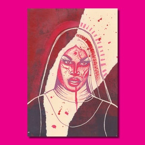 Tayce 'Fatality'- Drag Race UK Mixed Media Art Print Queer Ansichtkaart