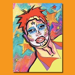 Milk ‘Crayons’ - Drag Queen Mixed Media LGBT Queer Art Print Postcard