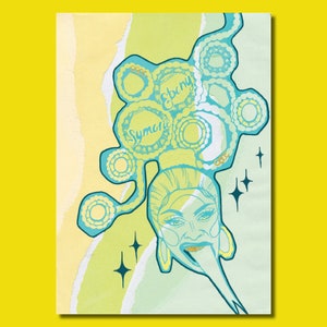 Symone ‘Paper’ - Drag Queen Mixed Media Queer LGBT Art Print Postcard