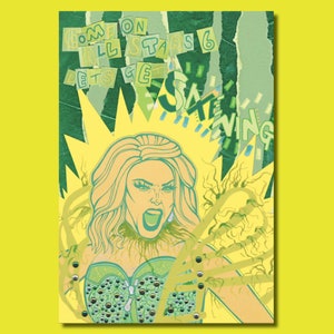 Laganja Estranja ‘Lipsync’ - All Stars 6 Drag Queen Mixed Media Queer Art Print Postcard