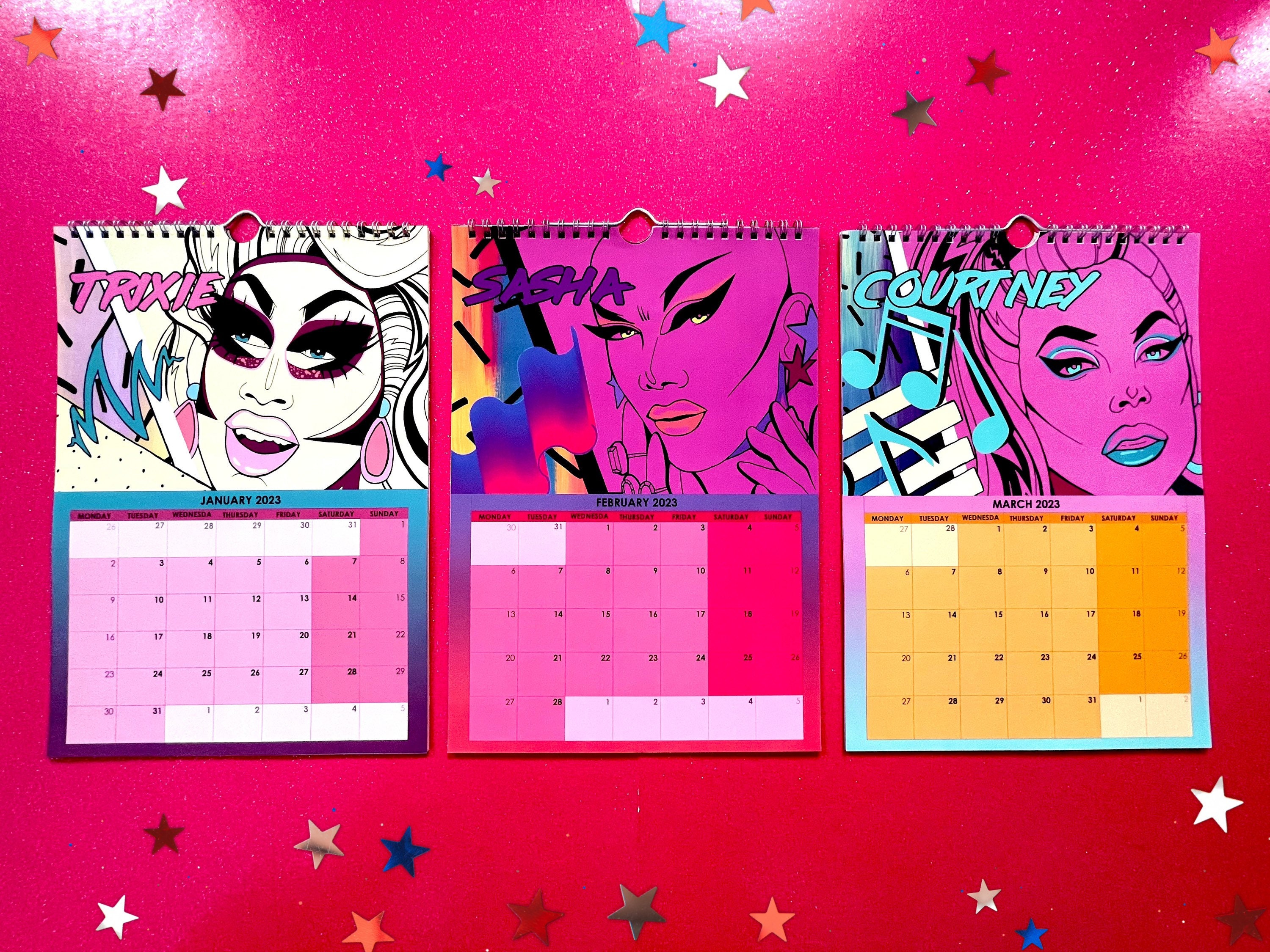 Drag Race 2023 Retro Calendar Drag Queen Calendar 80s Wall Etsy