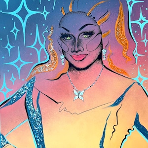 Jinkx Monsoon - Drag Race All Stars Mixed Media Art Print Postcard