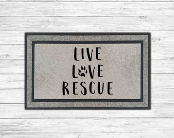 Live Love Rescue Ferret Paw I Ferret Doormat I Ferret Lover I Ferret Gift I Furbaby Gift