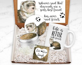 Life is Better with Ferrets Gift Box, Ferret Lover Gift, Gifts for Women, Ferret Mug, Animal Lover, Gifts for Friends, Send a Gift