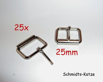 25x Rollschnalle aus Stahl 25mm