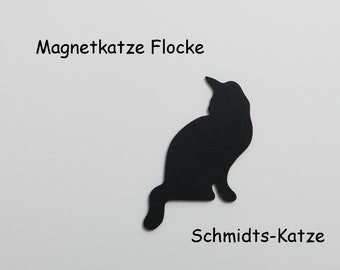 Katzenfigur mit Magnet "Flocke" groß