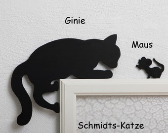 Katze für den Türrahmen "Ginie mit Maus"