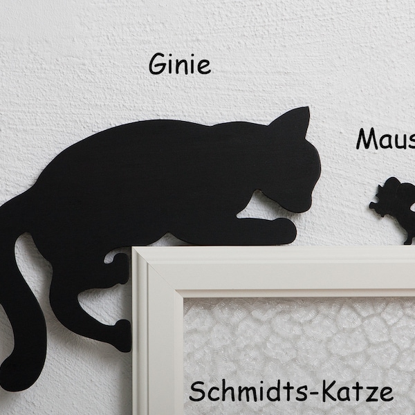 Katze für den Türrahmen "Ginie mit Maus"