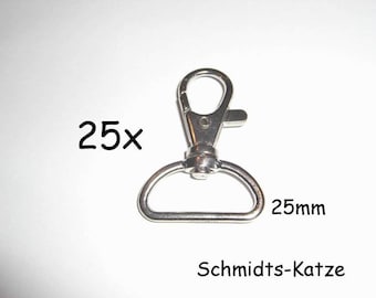 25 x Schlüsselbandkarabiner 1", 43 x 25mm