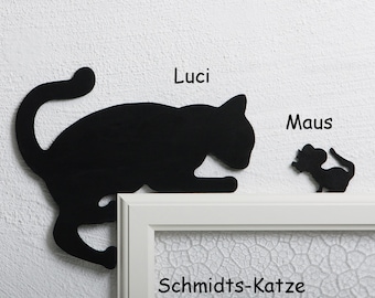 NEU Katze für den Türrahmen "Luci mit Maus" in 6mm