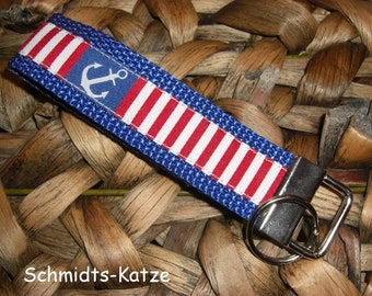 Key Ring "anchor" Navy in blue