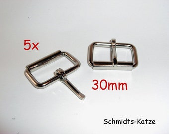 5x steel Roll Buckle 30 mm