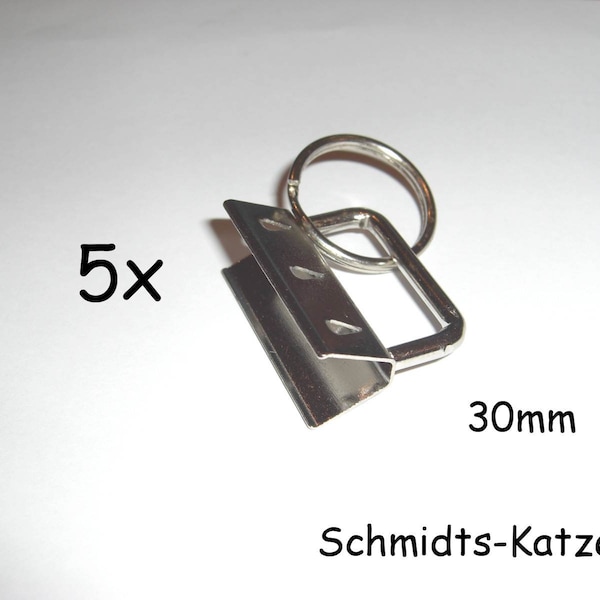 5 x Schlüsselband Rohlinge 30 mm