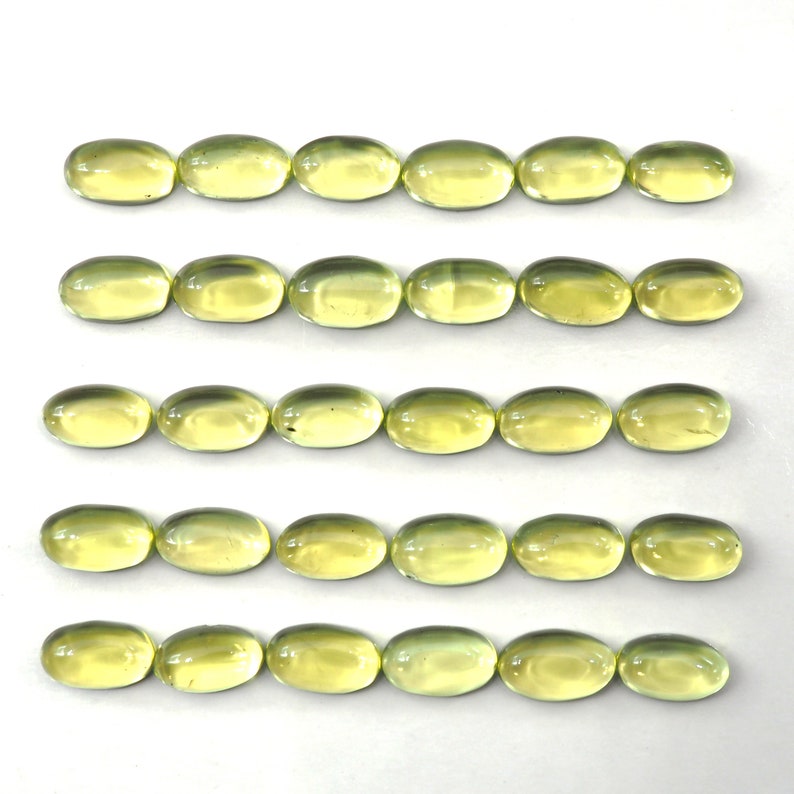 GTG-P-80 30 Pieces Peridot Cabs Oval 5x3 mm Approximately 9.10 Carat