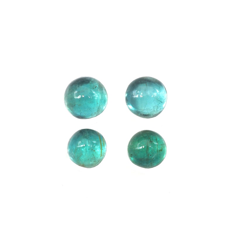 4 Pieces 5.75 mm Approximately 2.99 Carat GTG-EM-35 Emerald Cabs Round 5.0 mm