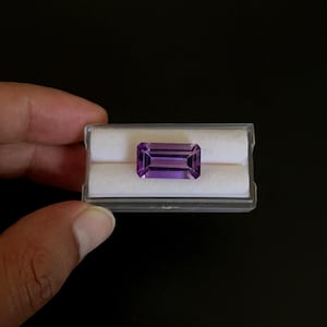 Amethyst Rectangle Shape  Faceted 18 x 10 x 7 mm  Single Piece Approximately 9.49 Carat   (GTG-AM-004)