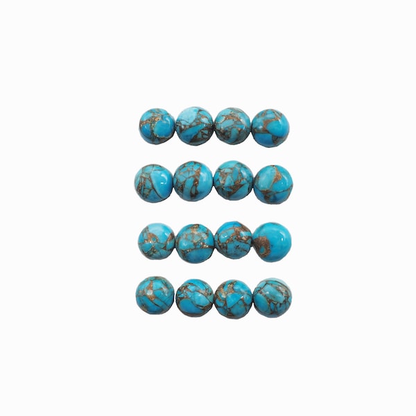 Blue Copper Turquoise Cabs Round 5mm Approximately 7.92 Carat (GTG-BT-15)