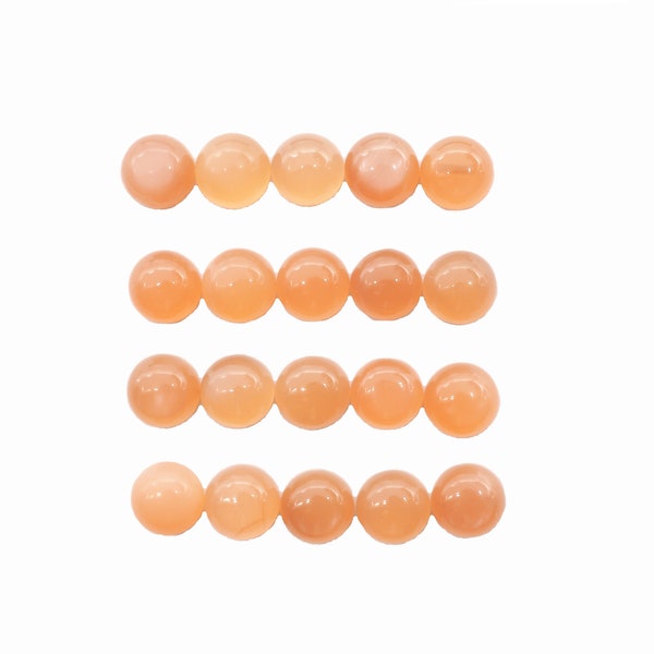 Peach Moonstone Cabs  5mm  Approximately 10.54 carat (GTG-PM-07)