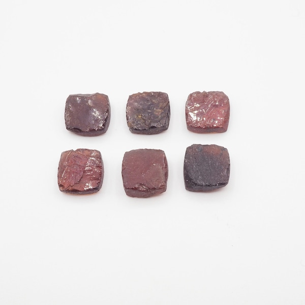 Natural Cushion Garnet  Raw Rough Slice bottom flat, 8mm  Approximately  18.72 Carat