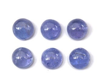 Tanzanite Cabs Round 7 mm Approximately 9.86 Carat , 6  Pieces (GTG-T-101)
