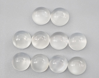 White Moonstone Cabs Round 7 mm Approximately 12.92 Carat, 10 Pieces (GTG-MS-24 )