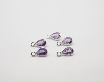 7x5mm Amethyst Bezel, Gemstone Connector, Amethyst Bezel, Amethyst  Charm, 925 Sterling Silver(GTG-SBA-5)