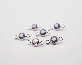 5mm Amethyst Bezel, Gemstone Connector, Amethyst Bezel, Amethyst  Charm, 925 Sterling Silver(GTG-SBA-3)