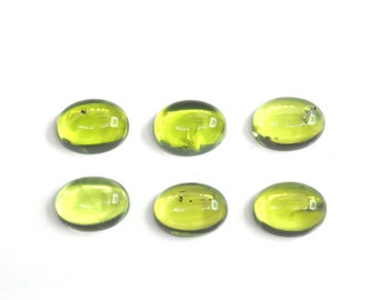 Peridot Cabs Oval 8x6mm Approximately 7.07 Carat, 6 Pieces (GTG-P-77)