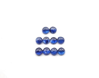 Cabujón de zafiro azul redondo de 4 mm (10 piezas, aproximadamente 3,40 quilates) (GTG-BSC-8)