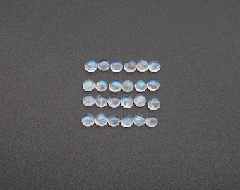 Rainbow Moonstone Cabs Round  3 mm Approximately 3.82 Carat, 24 Pieces (GTG-MS-33)