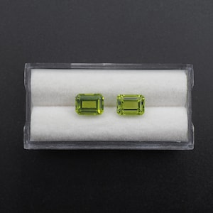 Peridot Rectangle Shape 8x6 mm Matching Pair Approximately 2.80 Carat (GTG-P-106)