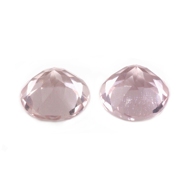 GTG-MOR-52 Morganite Round Shape 6.50 x 4 mm /& 6.5 x 4.40 mm Matching Pair Approximately 1.92 Carat