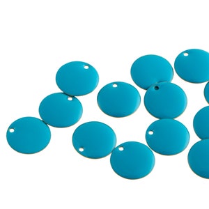 10pcs ~ 12 mm ~ enamel ~ sky blue ~ material for jewelry making