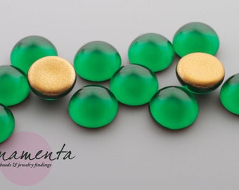 2507 50 Stück Glasperlen 8mm Glitzer Grün Glas Perlen Beads
