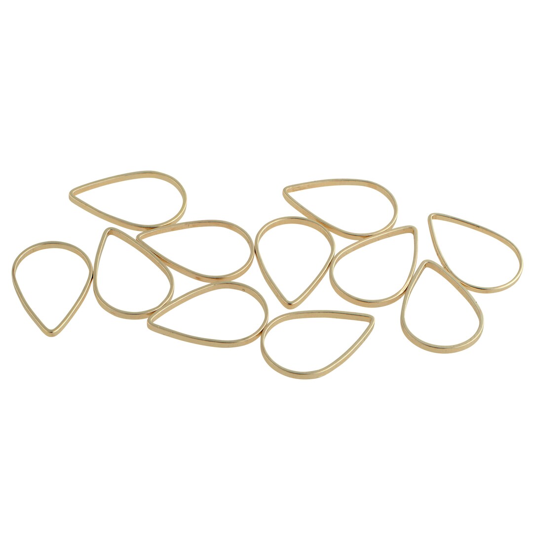 10pcs 10 X 16 Mm Brass Light Gold Metal Rings Drops Etsy