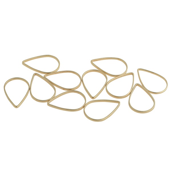 10pcs ~ 10 x 16 mm ~ brass ~ light gold ~ metal rings ~ drops ~ material for jewelry making