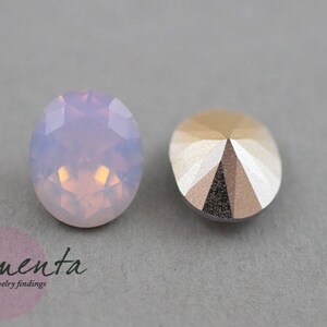 6 glass stones 12x10 pink opal oval